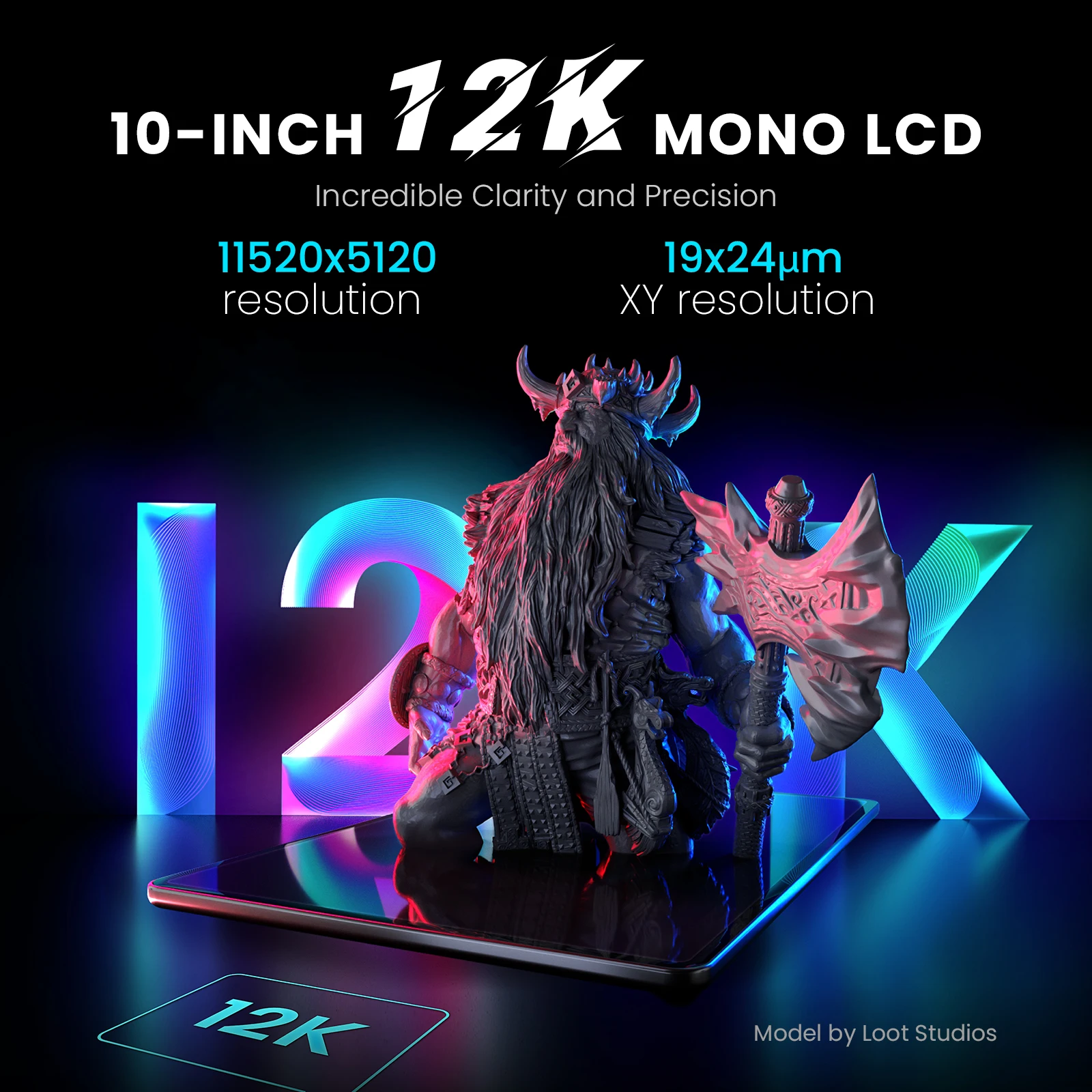 ELEGOO SATURN 3 ULTRA 12K Mono MSLA 3D Printer 10'' 12K LCD Resin 3D Printer Speed Up to 150mm/h Printing Size 219*123*260mm