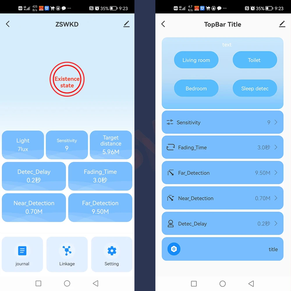 Sensor de movimiento de presencia humana Tuya ZigBee Wifi MmWave con detección de luminancia/distancia Sensor PIR de cuerpo humano inalámbrico en tiempo Real