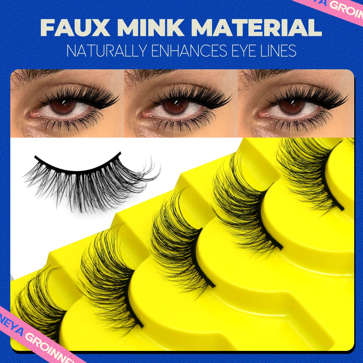 GROINNEYA Halve Wimpers 5/7/10 Piars Halve Wimpers Zachte Natuurlijke Cat Eye Wimpers Make-Up Tool Nep Wimpers Extension pluizige Faux Cils