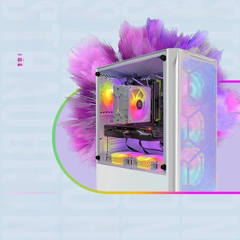 Gaming Desktop, RX 590 8G GDDR5, Xeon E5 2.5G up to 3.3G, 32G Memory, 1T SSD, 600M WiFi, BT 5.0, RGB Fan x 6
