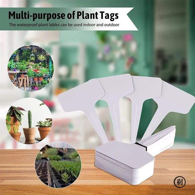 50pcs T-Type Plant Label Markers กันน้ํา PVC สวนพืชการจําแนก Sorting ป้ายหมวดหมู่พืชเนอสเซอรี่เครื่องหมายป้าย