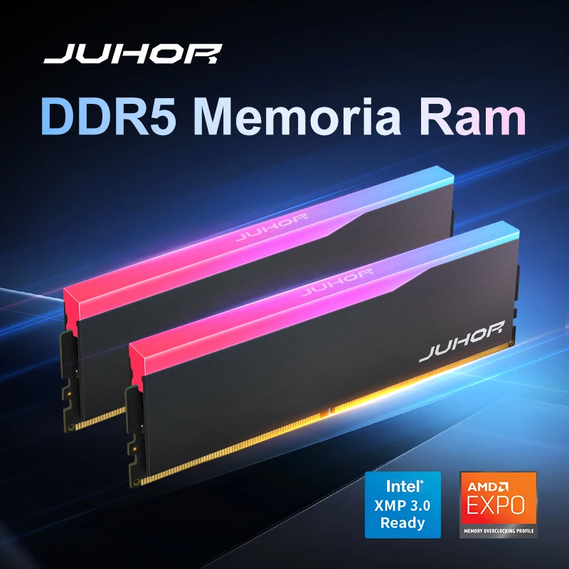 JUHOR DDR5 16 GB 32 GB 6000 MHz 6400 MHz 6800 MHz RGB DDR5 DIMM Desktop-Speicher Neue Dimm Memoria Rams mit Kühlkörper