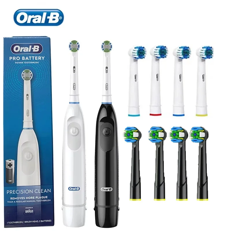 Электрическая зубная щетка Oral B с вращением DB5010, батарея AA, 9600 об/мин, зубная щетка для чистки зубов перекрестного действия со сменными насадками для щеток