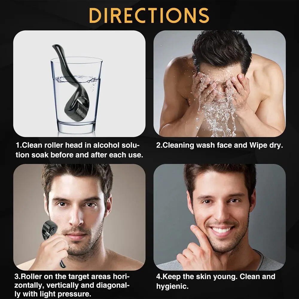 Micro Needle 540 Roller Derma Roller Titanium Cabelo Regrowth Barba Crescimento Anti Hair Loss Tratamento Thinning Receding