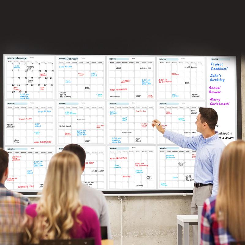 Extra Large Board Calendar Reusable Calendar 35X58in Wall Planner Large Erasable Boards For Offices Home & School