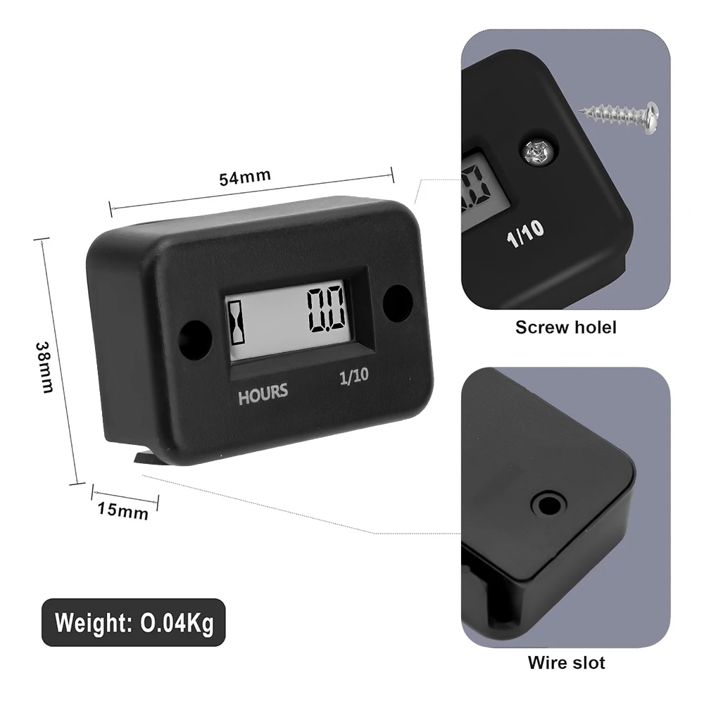 Kebidumei waterpoof motor digital medidor de hora display lcd motor a gás para motocicleta bicicleta cortador de grama motosserra atv snowmobile