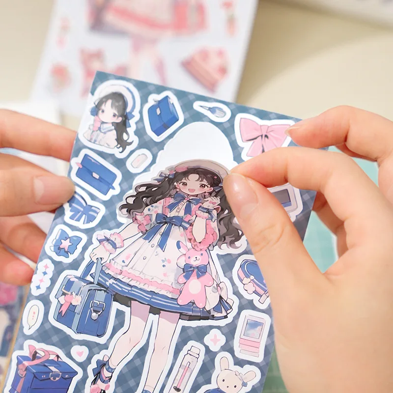 Journamm 20 枚かわいい女の子ステッカーブック DIY スクラップブッキングコラージュ文具装飾ジャンクジャーナル漫画材料ステッカー