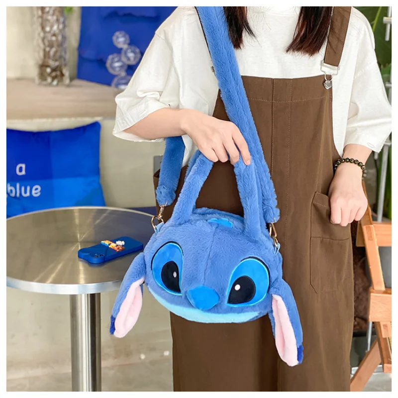 Disney ใหม่ Lilo & Stitch ของเล่น Kawaii Plush Messenger กระเป๋ากระเป๋าถืออะนิเมะตุ๊กตาของเล่นเด็กการ์ตูน Plushie กระเป๋านุ่ม