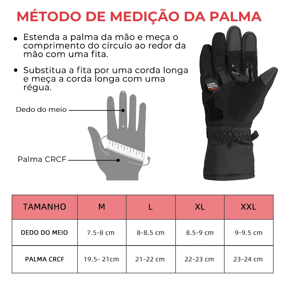 Kemimoto 2kp certificação ce luvas de motocicleta inverno outono preto moto luvas tela de toque quente à prova dwaterproof água luvas à prova de vento proteção de casca dura para motocross atv utv