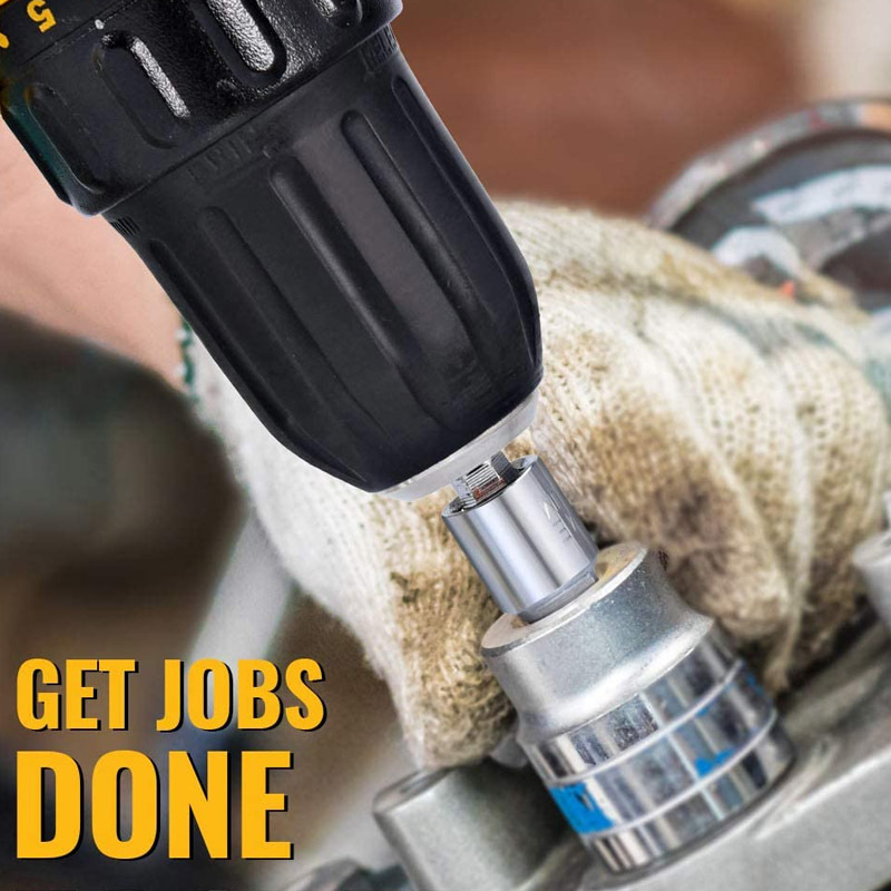 Impact Driver ซ็อกเก็ตอะแดปเตอร์หมุนได้ 360 องศา 1/4 3/8 1/2 ประแจเจาะ Hex สแควร์ชาย Converter Nut ไขควงไฟฟ้า