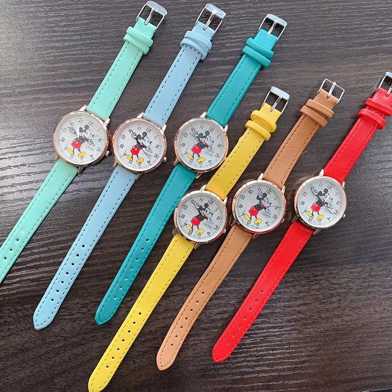 Relojes de lujo para mujer, reloj de cuarzo con dibujos animados de Mickey, reloj de pulsera para mujer y niña, reloj de vestir para mujer, reloj Simple para mujer