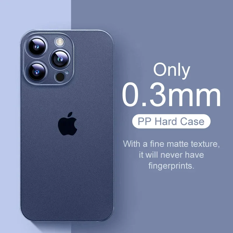 0.3mm Ultra Thin Clear Matte PP Hard Ultra Slim Case For Iphone 16 15 14 13 12  11 Pro Max 15 14 16 Plus Shell Silm Back Case