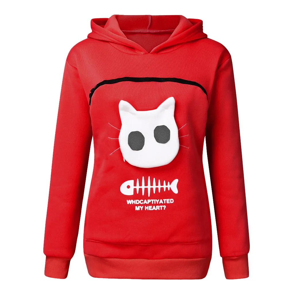 S-3XL amantes do gato moletom com capuz canguru cão pet pata dropshipping pullovers abraço bolsa bolso de peixe moletom com capuz