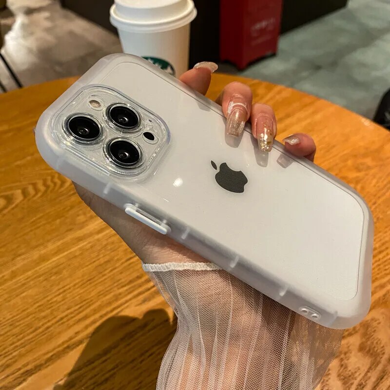 Luxuriöse stoßfeste Silikon-Stoßstangen-klare Handyhülle für iPhone 15 14 Plus 13 12 11 15 Pro Max Kameraschutz transparente Abdeckung