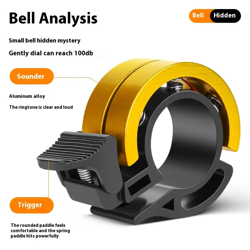 Sonnette de vélo Super forte pour adulte, klaxon Invisible, accessoires de vélo pliant