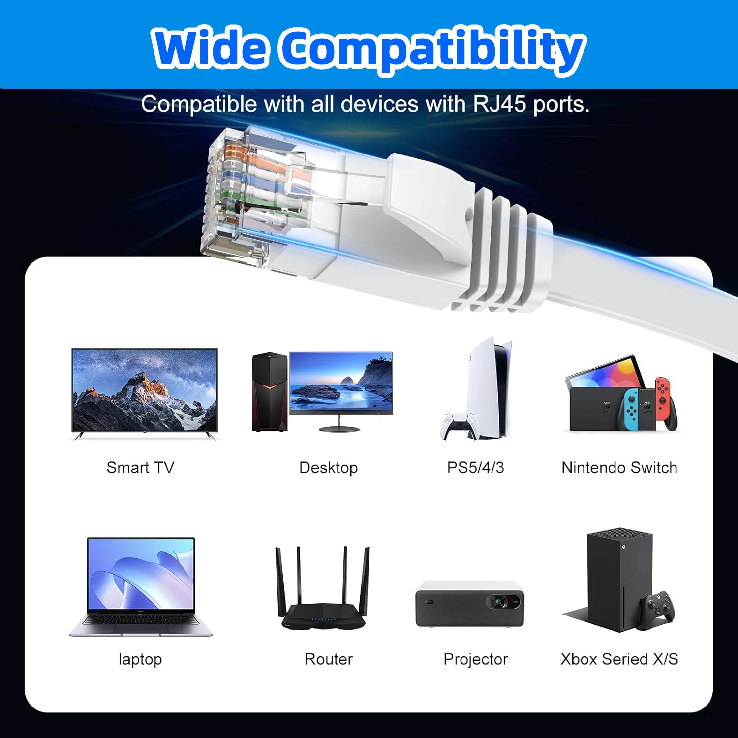 0,1 M 0,2 M 0,3 M 0,5 M 50M Cat6 Cable Ethernet corto plano RJ45 ordenador Internet LAN red Cable de conexión Ethernet