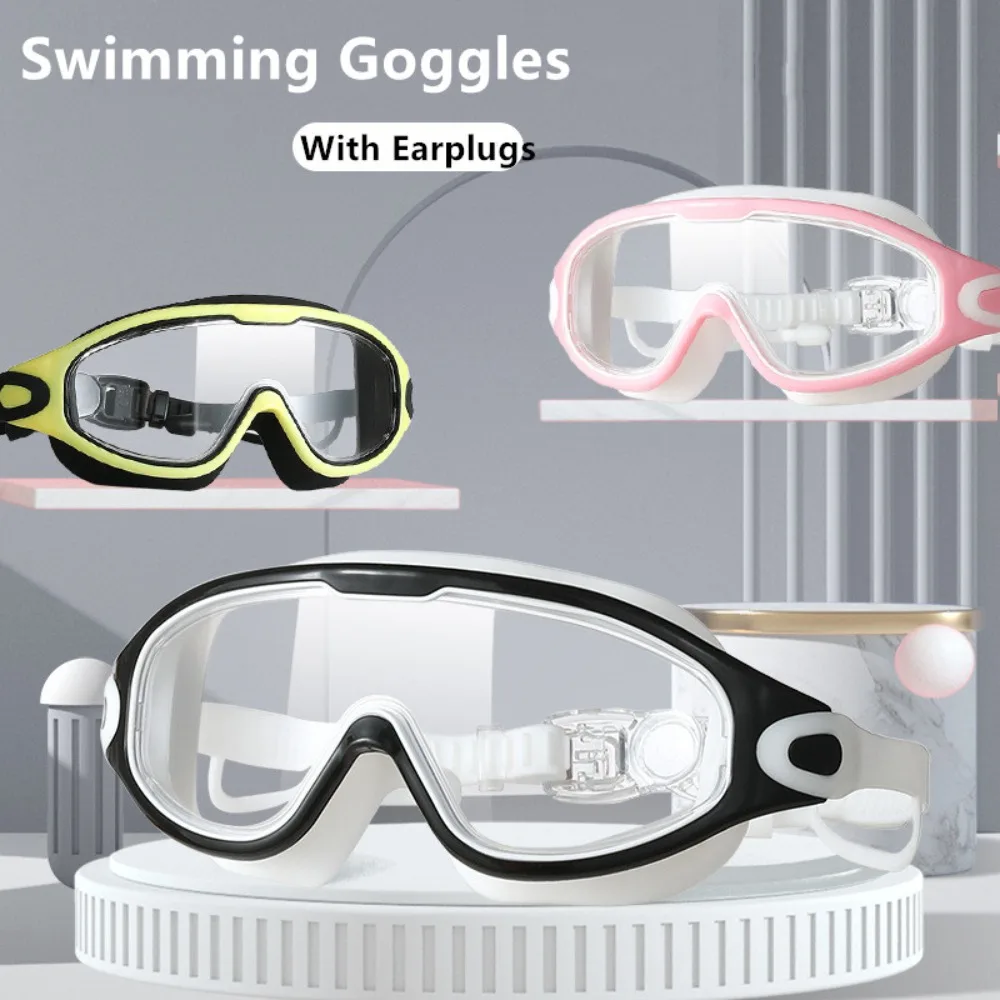 Moda impermeable Anti-UV visión amplia marco grande gafas de buceo de silicona gafas de natación gafas de natación gafas de natación