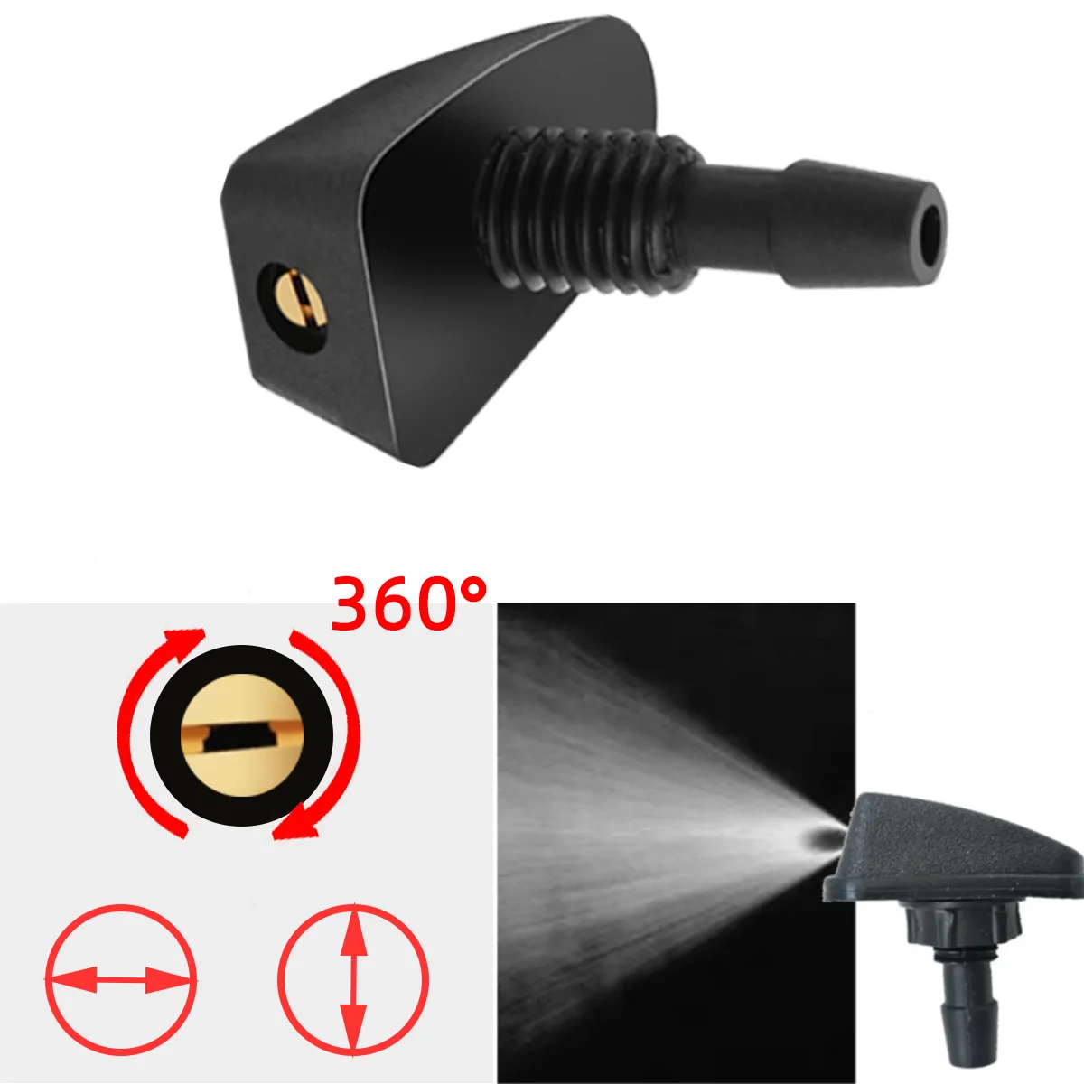 2 Stuks Universele Voorruit Ruitenwisser Nozzle Jet Sproeier Kits Sprinkler Water Fan Uitloop Cover Washer Outlet Aanpassing