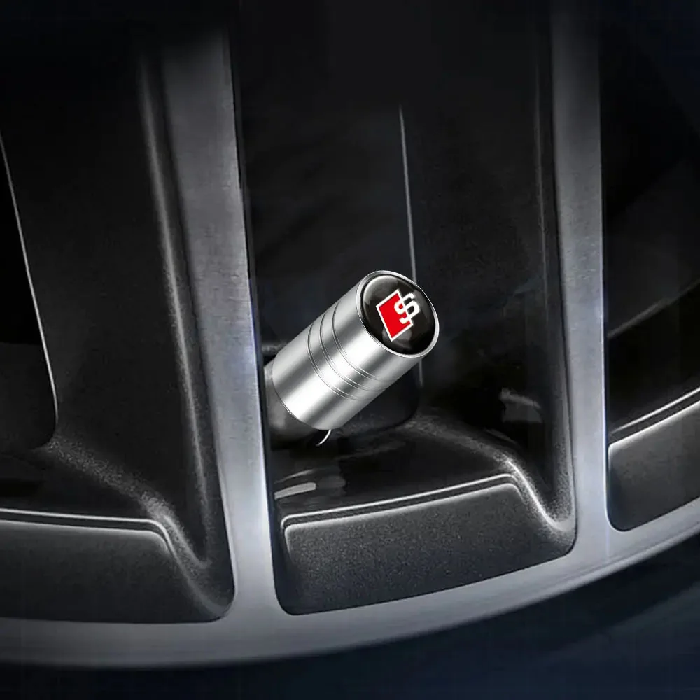 4 ชิ้น/เซ็ตรถล้อยางวาล์ว Caps Air Stem สําหรับ Audi A5 A6 C6 C5 A1 A7 A8 Q2 Q3 S3 a4 b5 B6 A3 8P 8V 8L ฿ S ยางปลั๊ก Accessorie