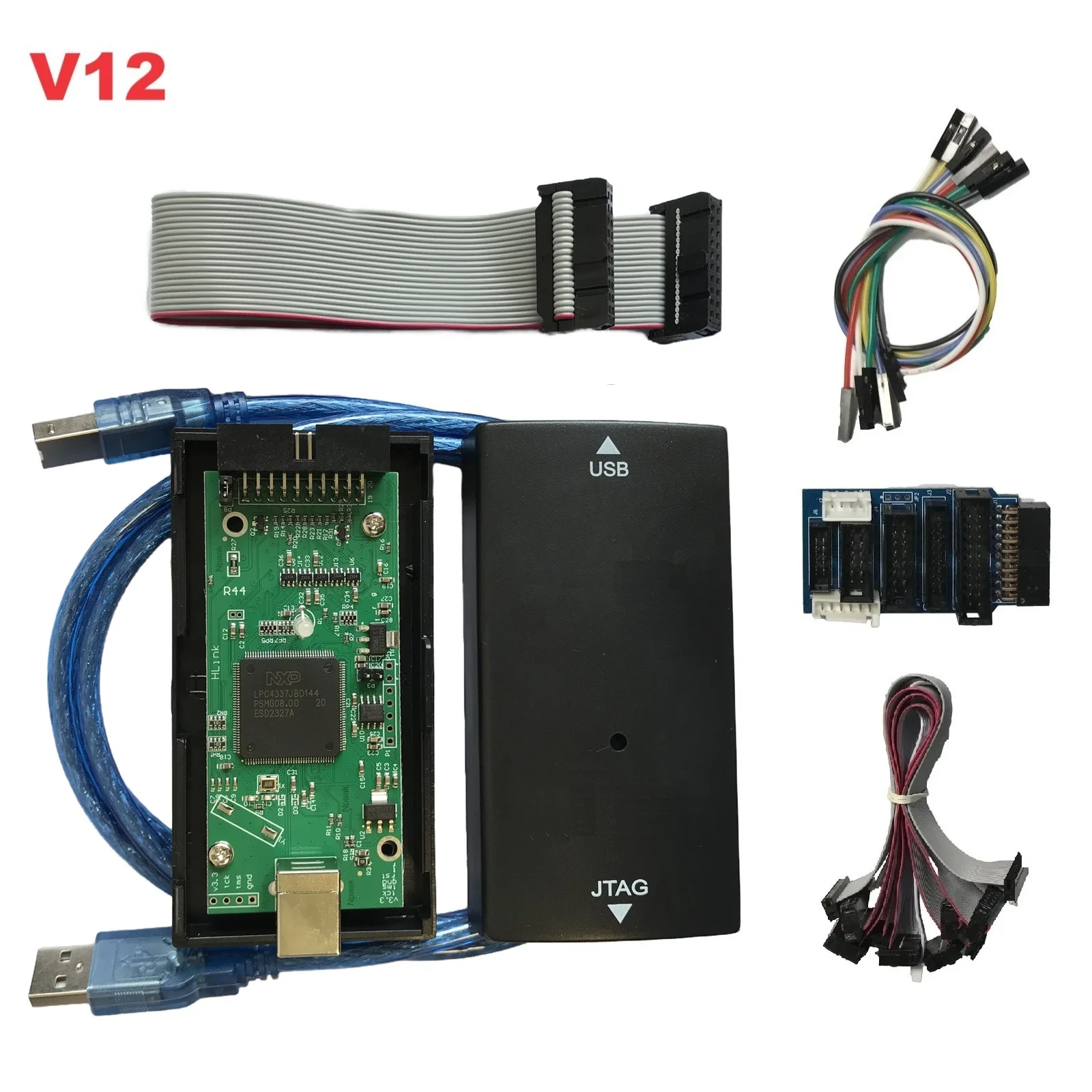 Para J-LINK JLink V12 J LINK V12 Jtag Swd programador STM32 emulador depurador ARM MCU herramienta de depuración adaptador juego completo PK Jlink V11 V9
