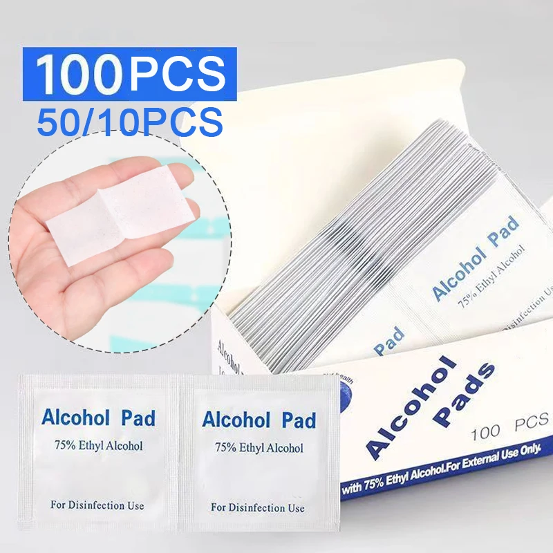 10/100Pcs Auto Detaillierung Einweg Alkohol Desinfektion Baumwolle Pad Waschen Pflege Telefon Reinigung Wischer Bildschirm Gläser Reinigung Baumwolle