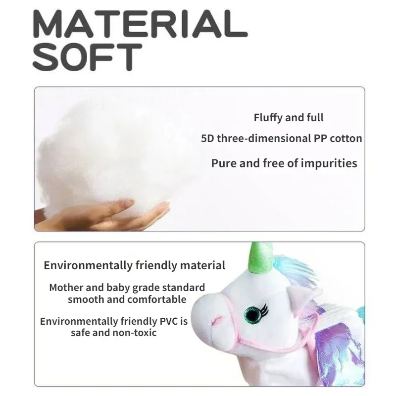 Brinquedo elétrico do luxuoso do unicórnio, andar e cantar, com trela, anjo, cavalo