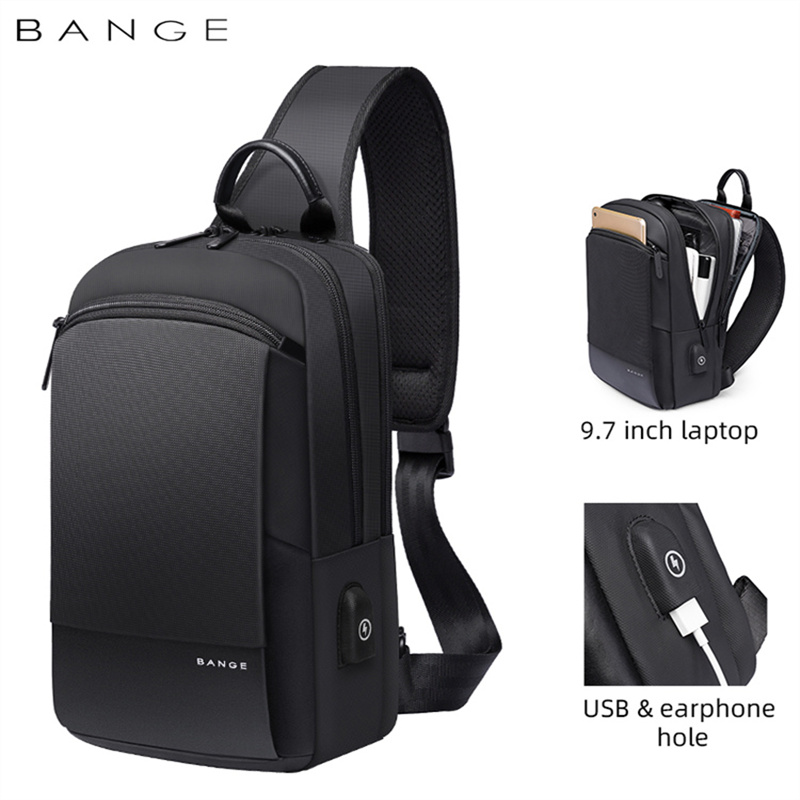Bange flex saco de viagem dos homens à prova dwaterproof água casual masculino peito esportes packs mensageiro bolsa ombro meninos correndo para ipad mini