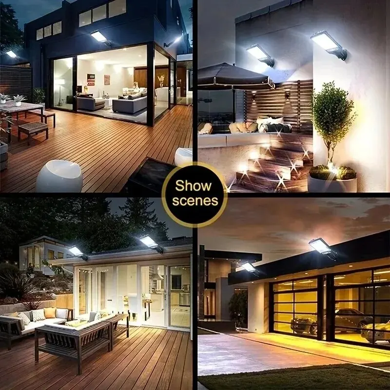 AmmToo COB Luzes Solares Externas Sensor de Movimento Solar 3 Modos Iluminação de Parede de Segurança À Prova D 'Água para Pátio Jardim Porta Luz de Rua