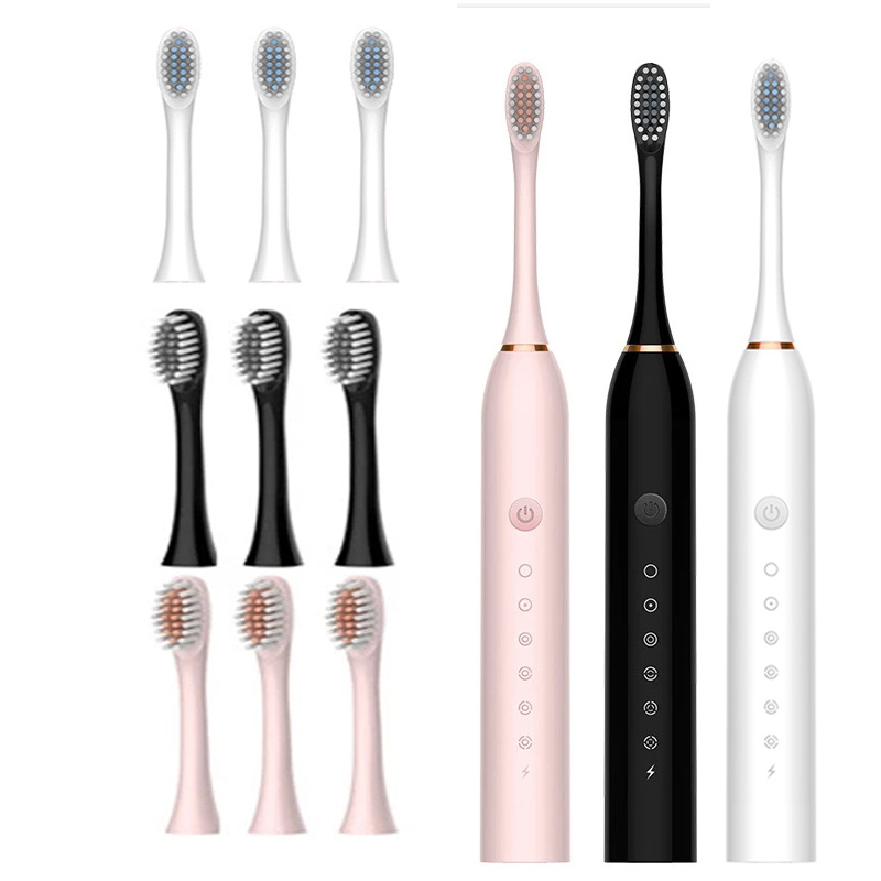 Cepillo de dientes eléctrico sónico IPX7, resistente al agua, cuidado bucal, blanqueamiento, recargable, automático, potente cepillo de dientes inteligente para adultos
