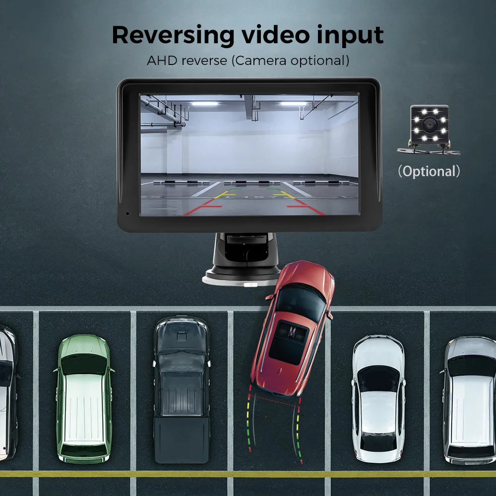 Lettore video multimediale per autoradio portatile Wireless CarPlay Android Auto Touch screen universale da 7 pollici con telecamera posteriore FM