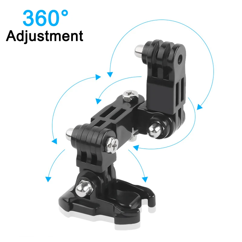 Adjustable Helmet Chin Mount Curved Side Adhesive Mount for GoPro Hero 13 12 1110 9 8 DJI OSMO SJCAM Action Camera Accessories