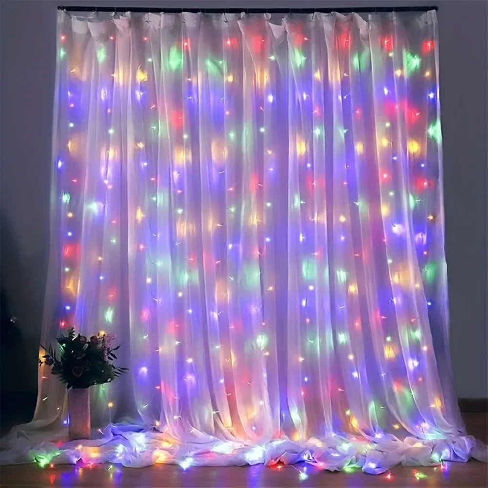 Christmas USB Curtain String Fairy Lights 8 Mode 6/3M LED Garland Remote For Party Garden Home Wedding Decoration New Year 2025