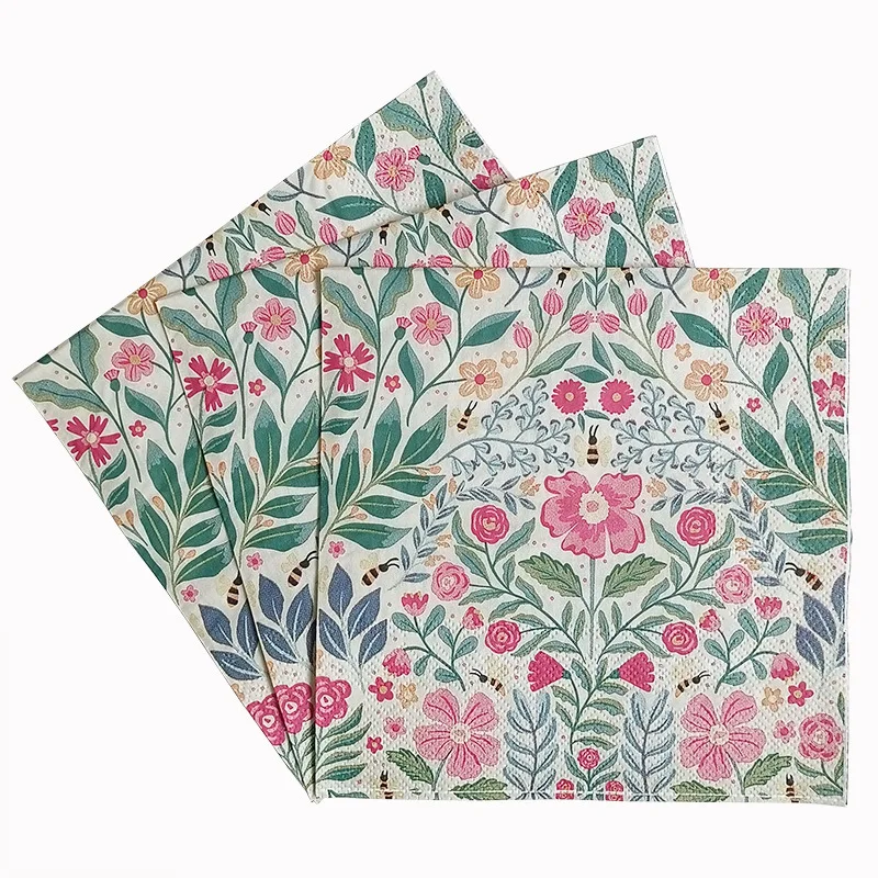 20pcs 33cm 2Layer New Full Version Floral Pattern Napkins Party Creative Decorative DIY Paper Restaurant Paper Picnic Mat