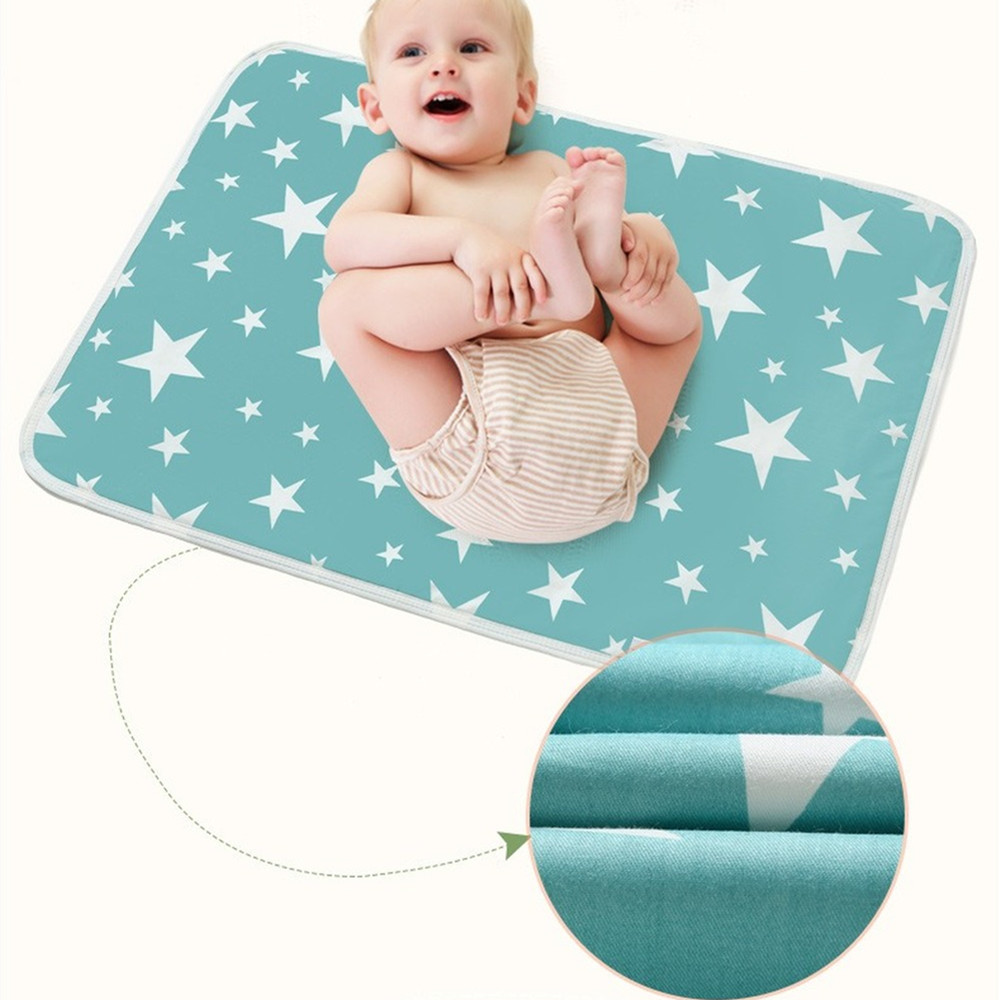 50*70 ซม.ผ้าอ้อมเด็กเปลี่ยนแบบพกพาล้างทําความสะอาดได้กันน้ําที่นอน Travel Pad เสื่อชั้นเบาะ reusable Pad COVER