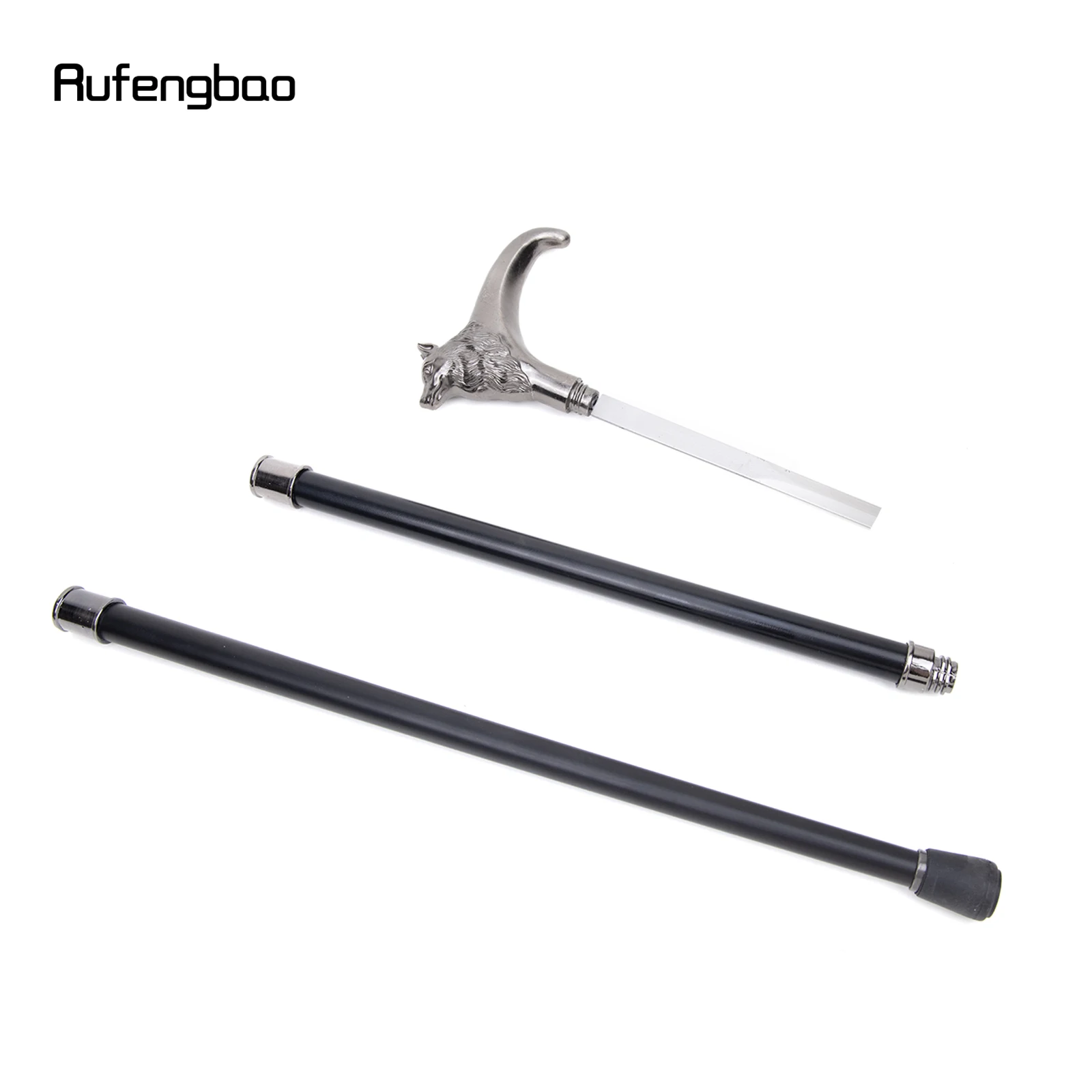 Fuchs Borsten Tier Spazierstock mit Versteckte Platte Selbstverteidigung Mode Cane Platte Cosplay Crosier Stick 93cm