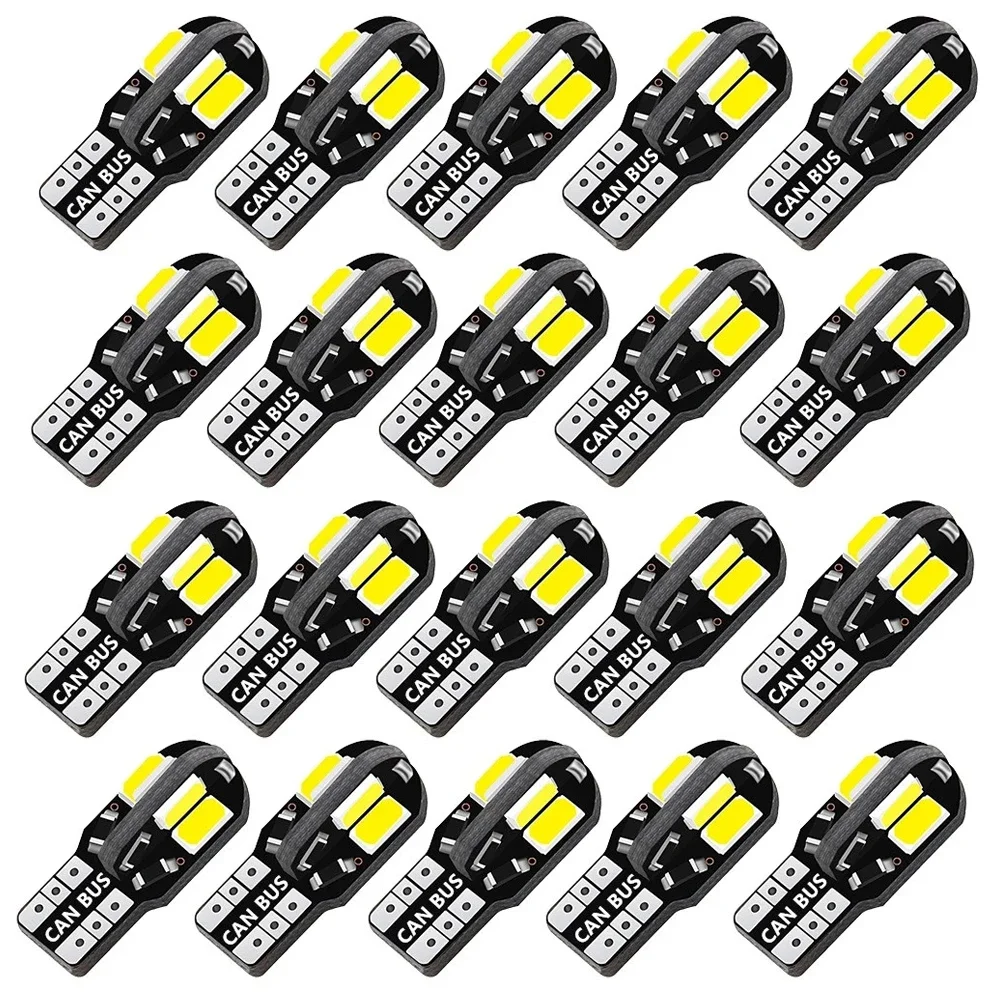 10/20 piezas W5W T10 bombillas LED Canbus 5730 8SMD 4014 26smd 12V 6000K 194 168 luces LED de techo para mapa de coche luz de estacionamiento lámpara de señal automática