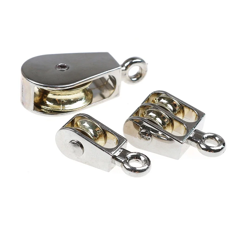 36mm Metal Sheave Zinc Alloy Fixed Pulley Crown Block And Tackle Lifting Wheel Mini Single/Double Pulley For DIY