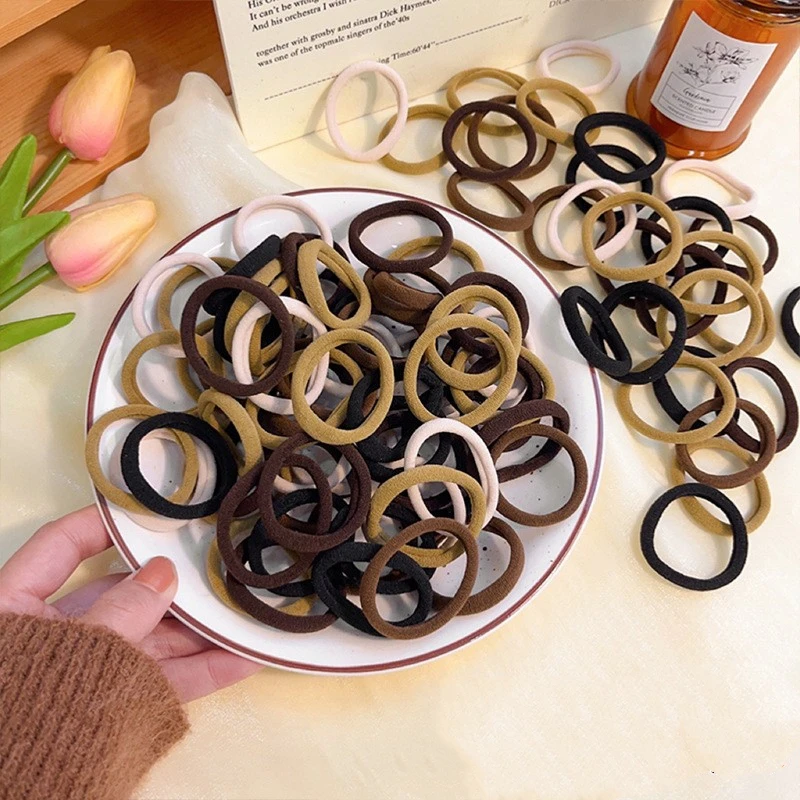 Diadema suave y no dañina y cuerda para el pelo de cola de caballo, accesorio de bucle de nailon Simple y a la moda, alta elasticidad, para las cuatro estaciones