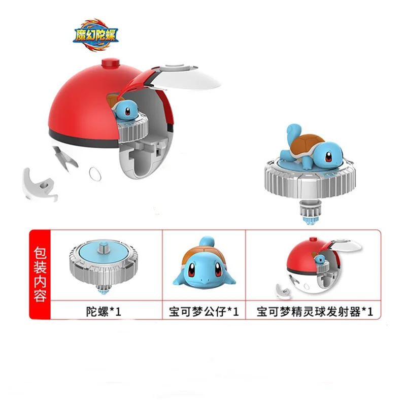 Original pokémon bola pikachu girando topo dos desenhos animados anime figura puxar linha girando jogo de batalha girando topo presente das crianças brinquedos