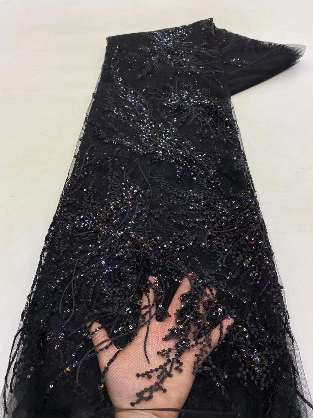 Afrikanische Pailletten Tüll Spitze Stoff 5 Yards 2023 Hohe Qualität Bestickt Französisch Net Mesh Spitze Nigerian Spitze Für Party Kleid nähen