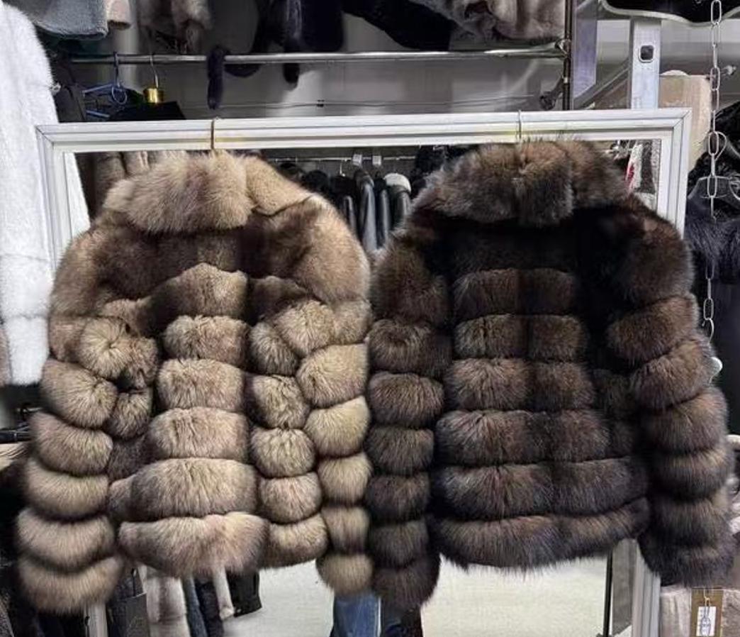 Damesjas van echt vossenbont Afneembaar transformatiejack Afneembaar vest Dik warm effen bont Luxe mode