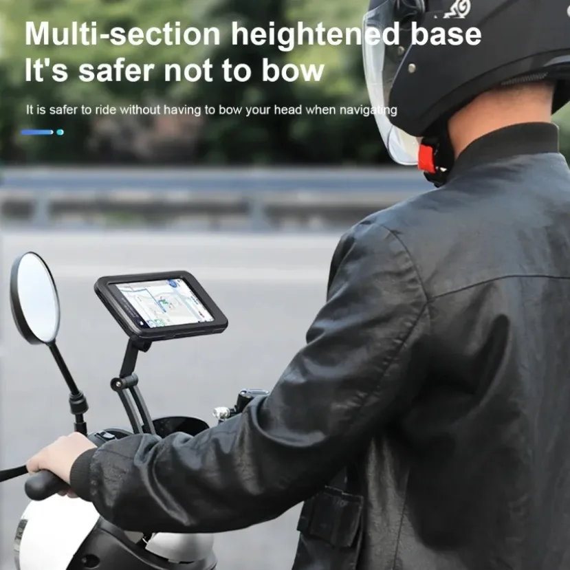 Wodoodporny uchwyt na telefon komórkowy do motocykla i roweru, uniwersalny uchwyt rowerowy na GPS, obrót 360 stopni °   Obrotowy, regulowany uchwyt na telefon komórkowy do motocykla