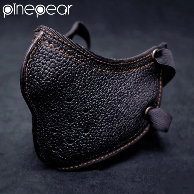 Pinepear-メンズゴシックレザーマスク、パンクバイクマスク、バイカーマスク、新品、2022
