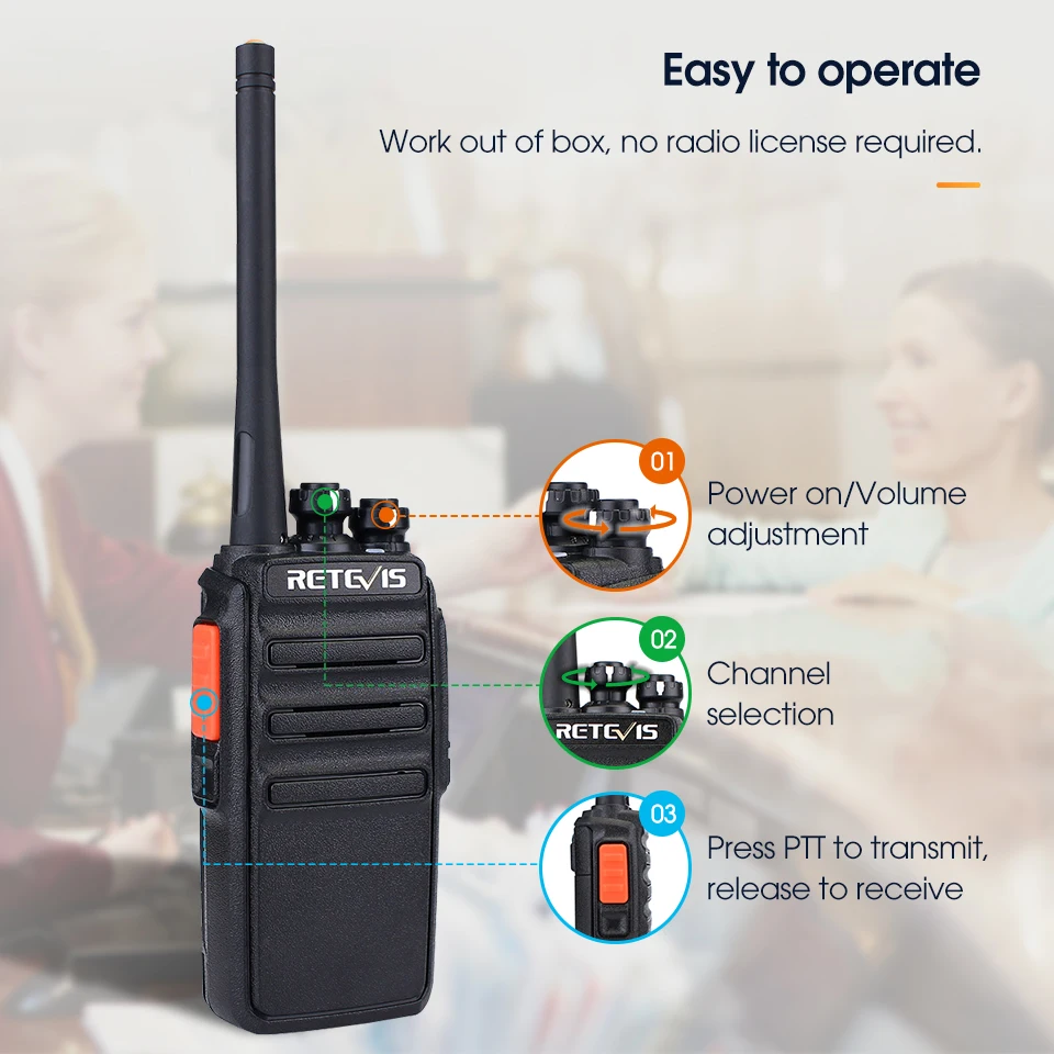 Walkie Talkie 2 pcs retevis rt24 pmr 446 tragbare Funks prech geräte Walkie-Talkies Funk kommunikator ptt für Hotel jagd fabrik