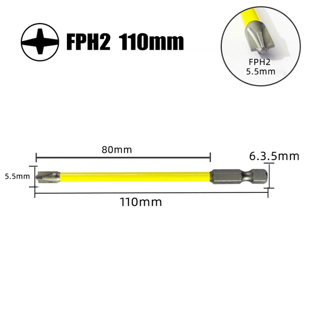 65mm 110mm Magnetic Special Slotted Cross Screwdriver Bit For Electrician FPH2 For Socket Switch Hand Tools