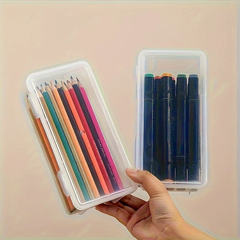 Scatole portaoggetti grandi in plastica trasparente da 1/4 pezzi con coperchi incernierati, ideali per ornamenti di gioielli, forniture per la casa e l'organizzazione dell'ufficio