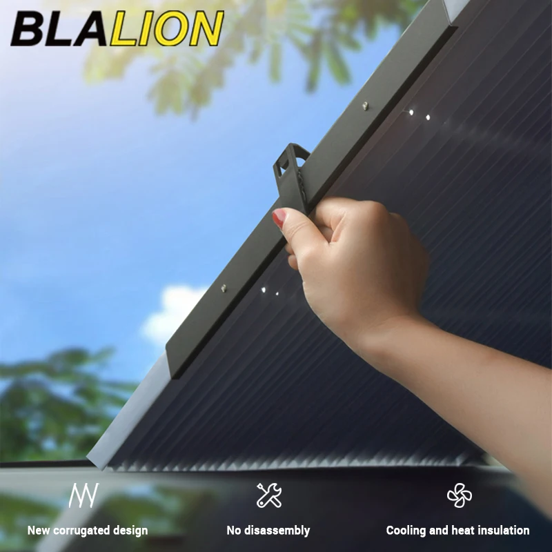 BLALION Parabrezza per auto Tenda parasole Set retrattile Lunotto anteriore posteriore Parasole Protezione UV riflettente Auto Visiera parasole