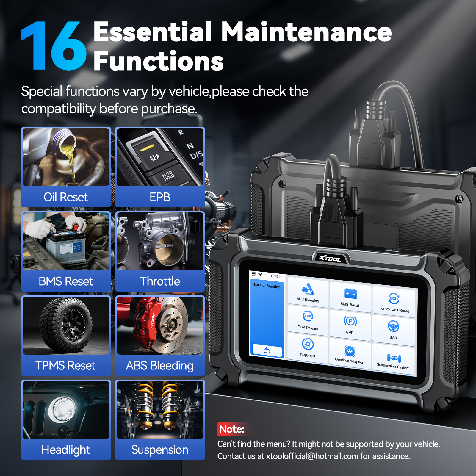 XTOOL D5S Autodiagnosetools ABS SRS Motorübertragungssysteme OBD2-Scanner 16+ Dienstleistungen Alle Funktionen Lebenslanges kostenloses Update