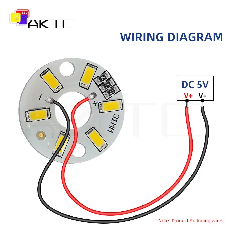 Cheap 10Pcs LED Light Board 5V 3W 6 LEDs SMD5730 Round Bulb Lamp Source Dia 31mm Red/Green/Blue/Yellow/Warm/White/Neutral Lights