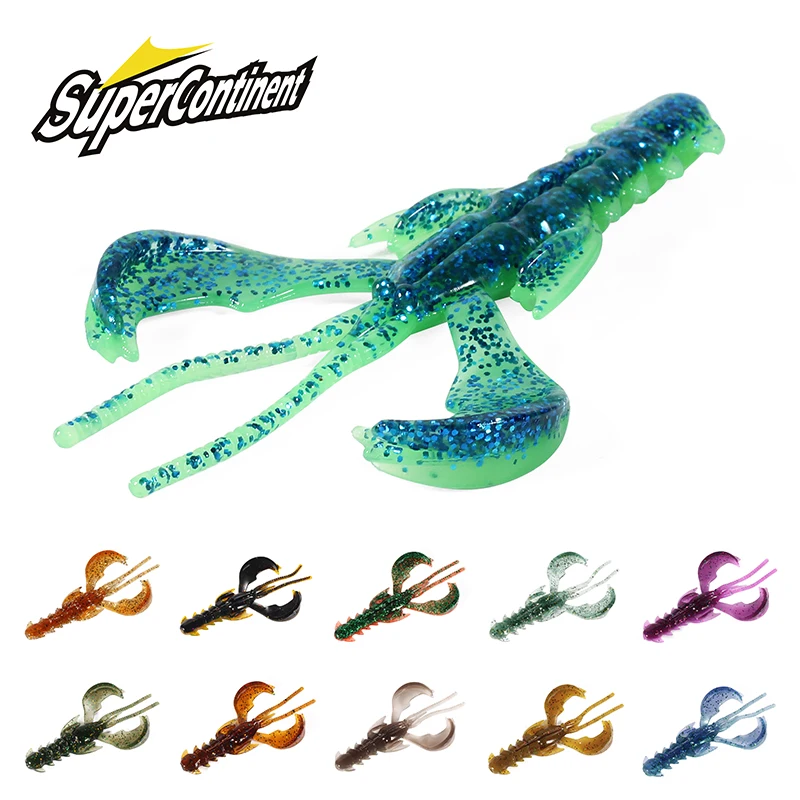 Supercontinent CRAZY 65mm/40mm langosta señuelo suave Señuelos de pesca atractivo olor a camarón sal Wobbler